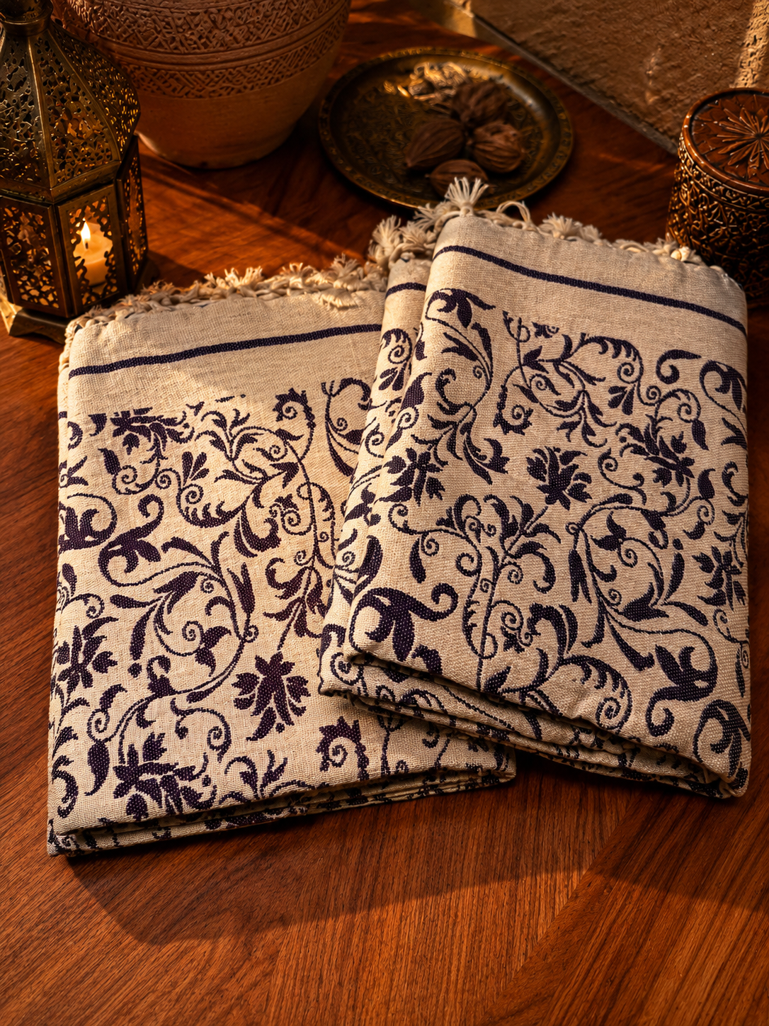 Fouta brodée - Tissu premium